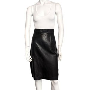 Danier high waisted black leather pencil skirt